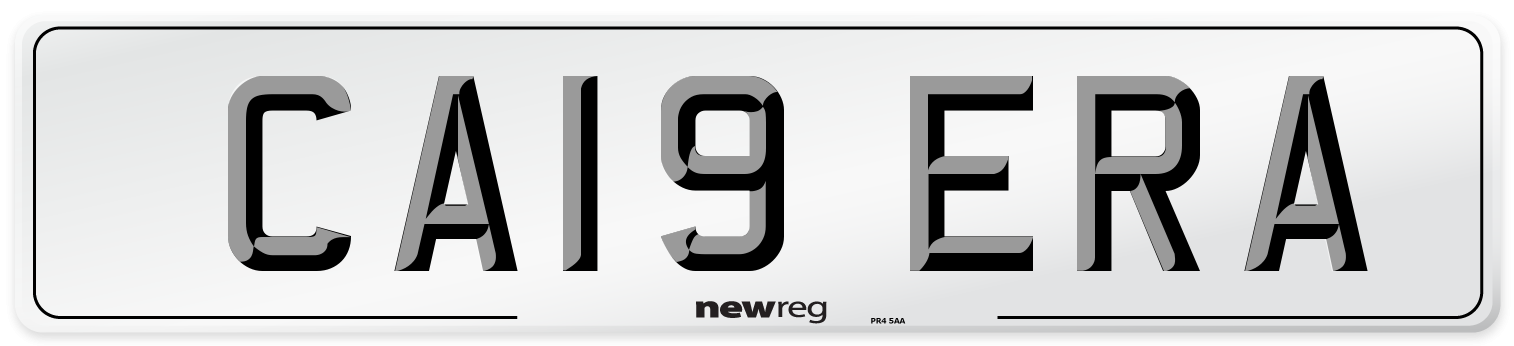 CA19 ERA Number Plate from New Reg